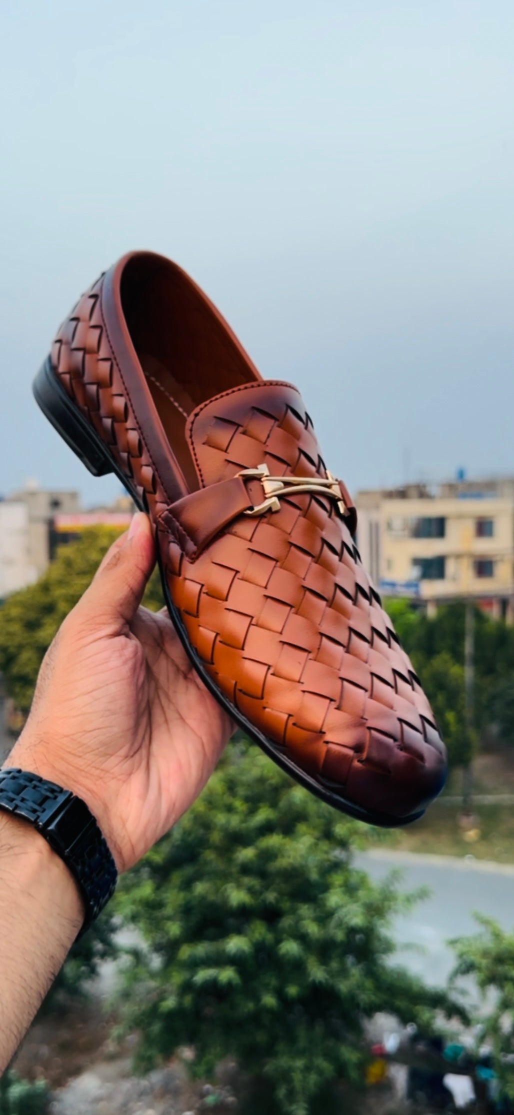 Woven Leather Loafers