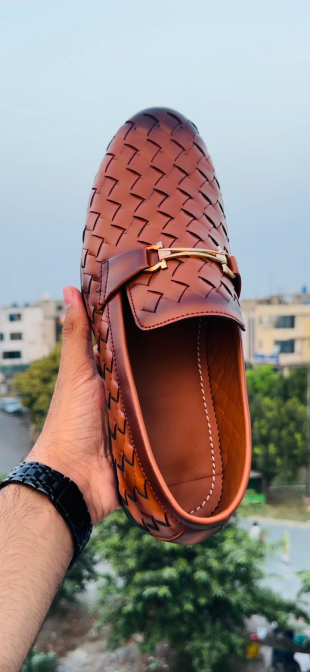 Woven Leather Loafers