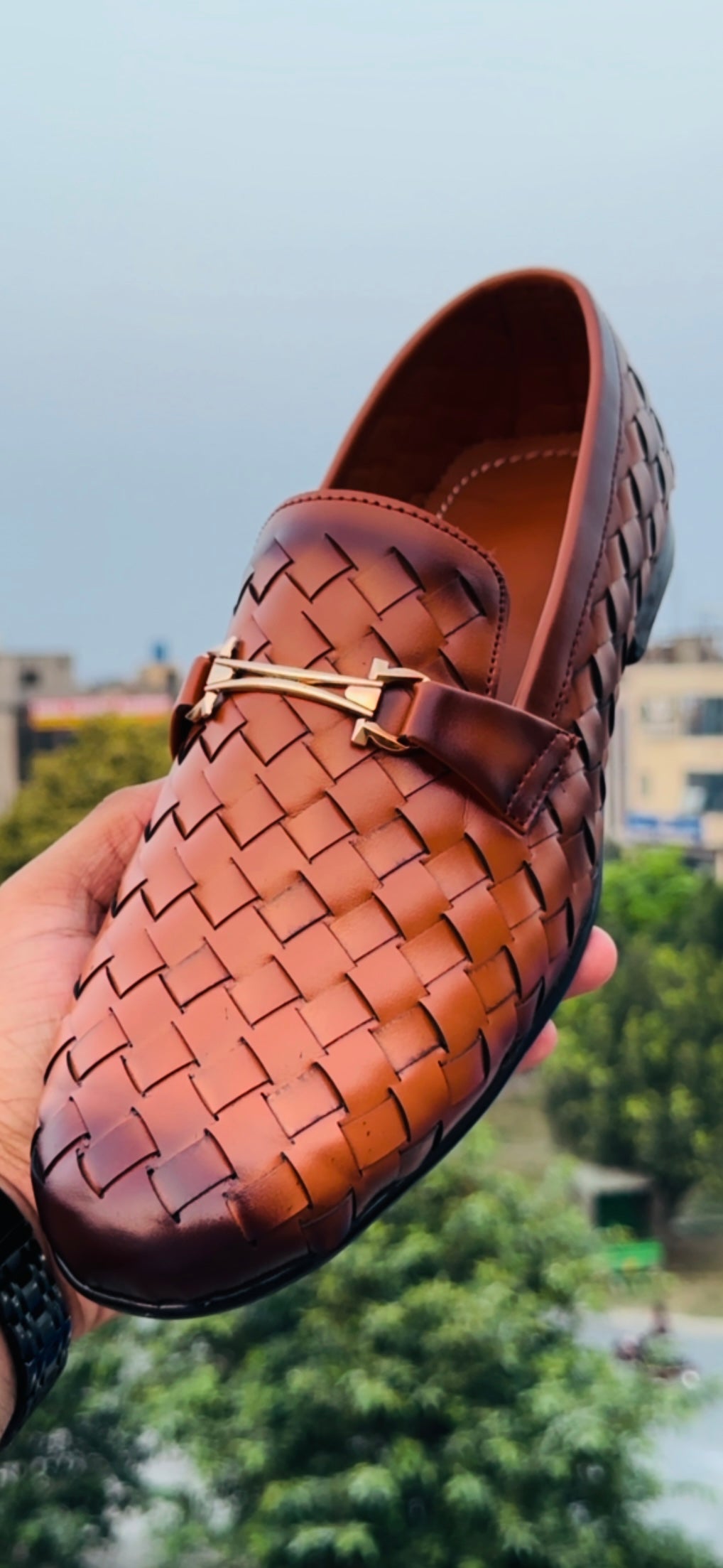 Woven Leather Loafers