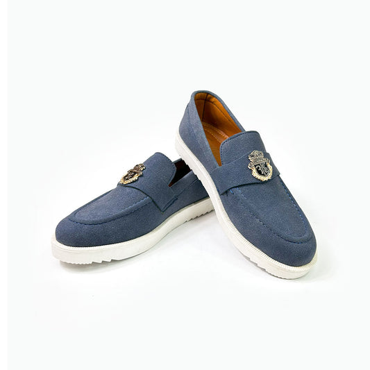 Suede Crest Loafers