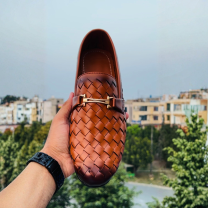 Woven Leather Loafers