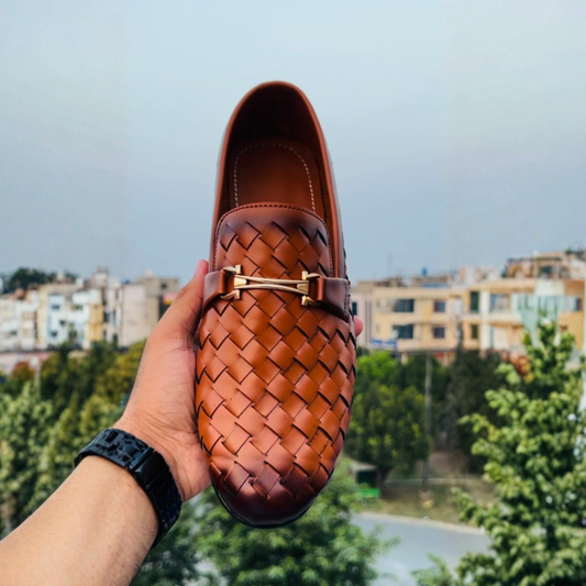 Woven Leather Loafers